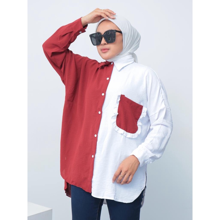 Kemeja Pocket Kringkle Amyta Oversize- 2301.02.067