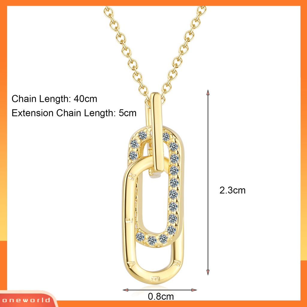 [ONE] Wanita Kalung Huruf Cincin Berlian Imitasi Perhiasan Berkilau Tahan Lama Liontin Kalung Untuk Pernikahan