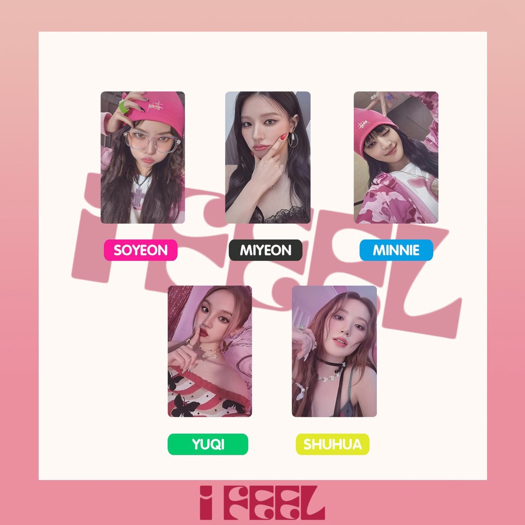 6pcs/set (G) I-DLE 6st Mini Album I FEEL Photocards Lomo Card Kpop Postcards Weverse Speciall Collection