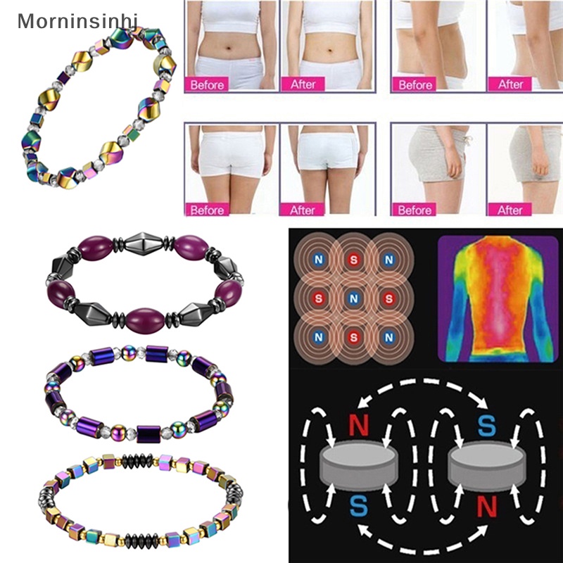 Mornin Natural Hematite Braceket Anklet Magnet Gelang Pelangsing Sehat Perhiasan Penurunan Berat Badan Wanita Pria id