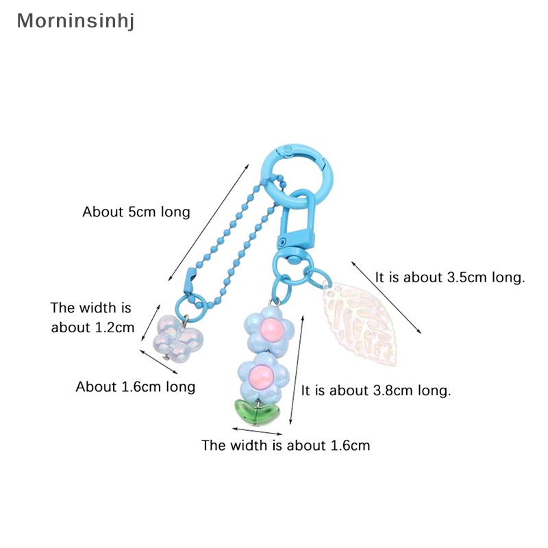 Mornin Warna Lucu Gantungan Kunci Akrilik Lima Kelopak Bunga Gantungan Kunci Mobil Liontin Kecil Segar Berongga Daun Aksesoris Tas Dekorasi Gadis Hadiah id