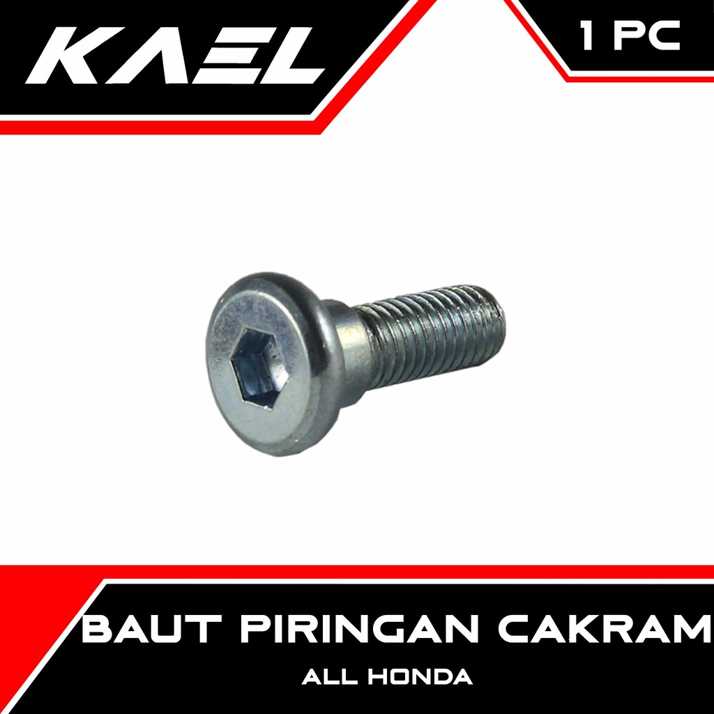 Baut Piringan Cakram 8x24 Kunci L All Honda Beat/Vario/Scoopy/Supra/Blade/Mega Pro/Tiger/Revo Baud Disc