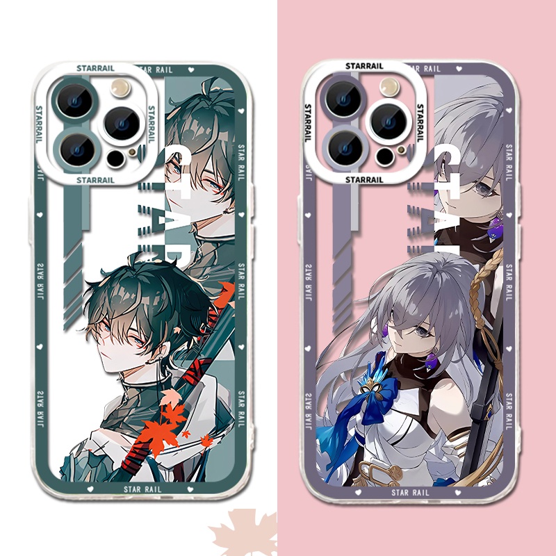 IPHONE Honkai Star Rail Himeko Dan Heng Soft Case Kompatibel Untuk Iphone14 11 13 12 Pro Max XS XR X8 7 6S Plus Casing Ponsel Mini Tingyun Transparan TPU Bronya Silikon Shockproof Cover