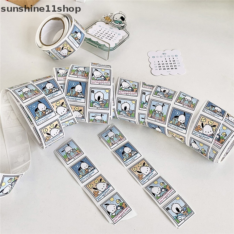 Sho 200stiker Kawaii Pochacco Film Sticker Travel Scene Tangan Akun Diy Goo Card Stiker Hias Kartun Lucu Seal Sticker N