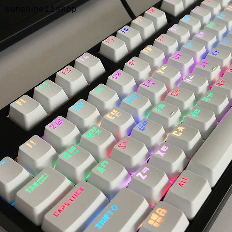 Sho 1Pc 104kunci Korea Transparan Backlit ABS Key Caps Untuk Gaming Mekanik N