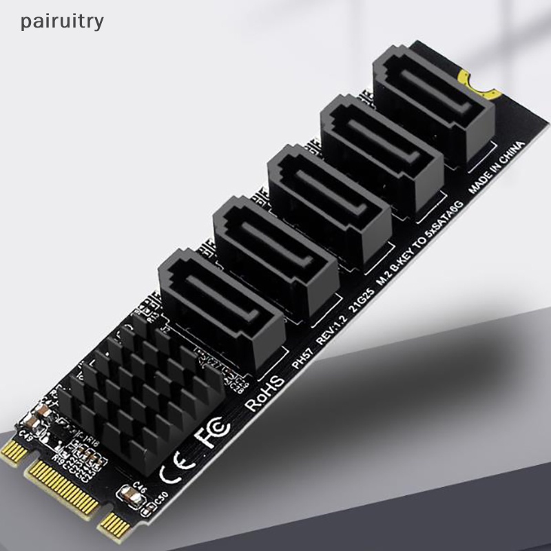 Prt M.2 NGFF B-Key SATA to SATA 3kartu Ekspanding 5port Kartu Ekspanding 6Gbps JMB575 PRT