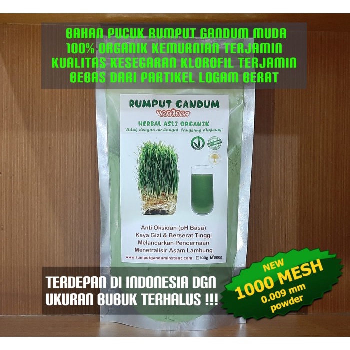 

Terjangkau~Bongkar Gudang Rumput Gandum Instant Bubuk Ekstrak (Wheatgrass Extract Powder) 200g