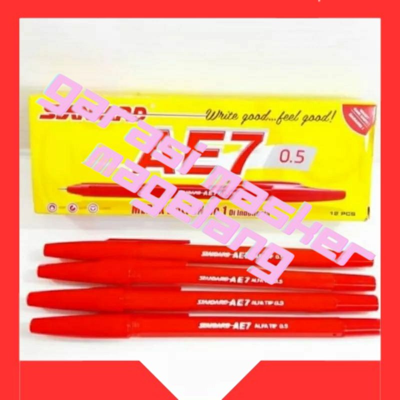 

Bolpoin ae7 merah 1 lusin isi 12 pcs