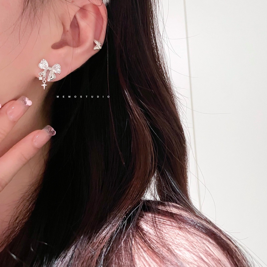 Anting Tusuk Permata Zirkon Pink Elegan Untuk Wanita Hypoallergenic Fashion Ikatan Simpul Earring Aksesoris Perhiasan