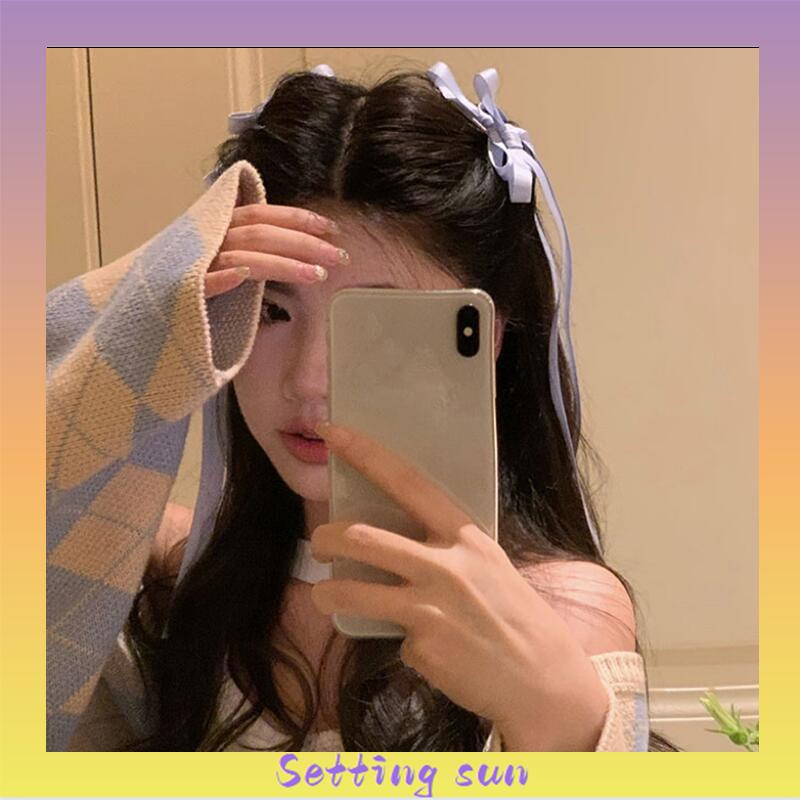 Jepit Rambut Kupu-kupu Pita Wanita Korea Ikatan Simpul Gadis Manis Twists  Hair Braid Aksesoris Rambut  TN