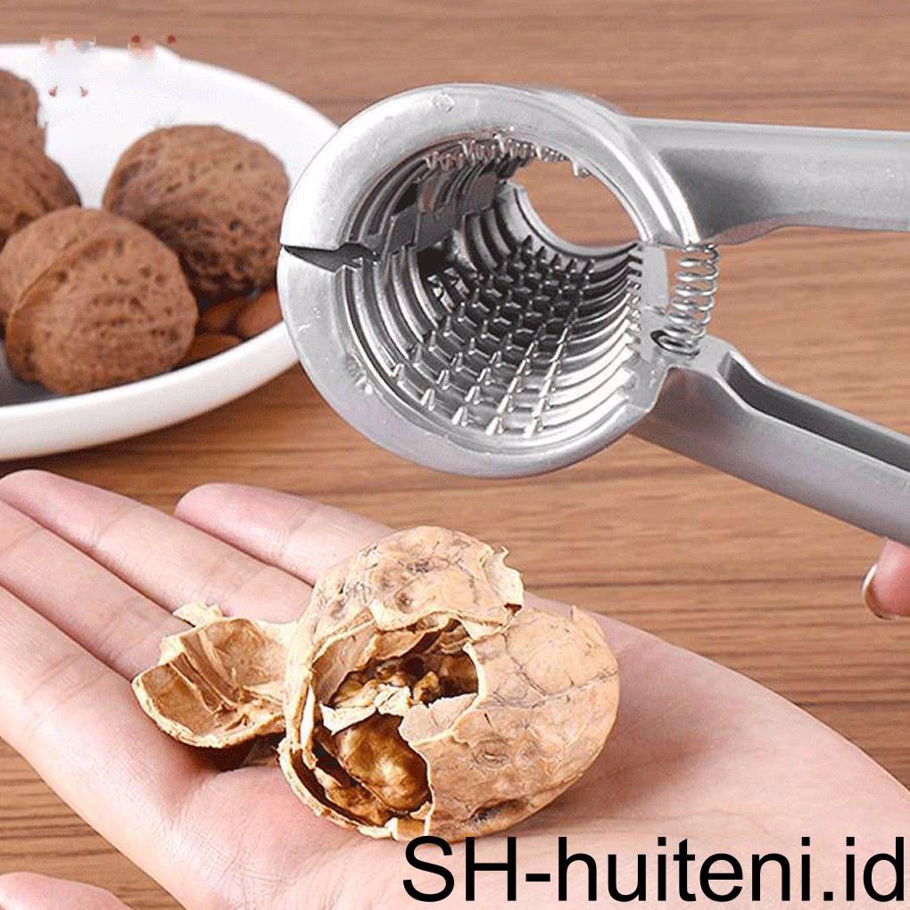 Nut Cracker Walnut Clamp Pengerjaan Halus Paduan Aluminium Tahan Karat Gagang Panjang Aksesoris Rumah Tangga Profesional