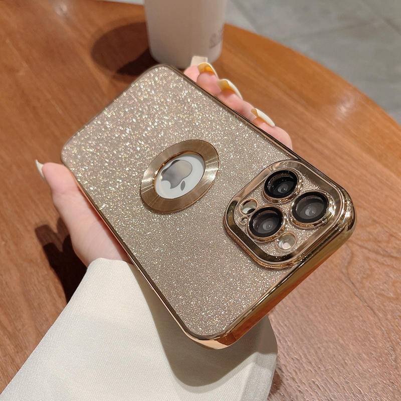 6d Plating hollow out Glitter Case iPhone 12 Pro MAX 13 Pro MAX 11 Pro MAX X XS MAX XR 7plus8 Plus SE2 Pencegah Jatuh Dengan Perlindungan Lensa Casing Lembut