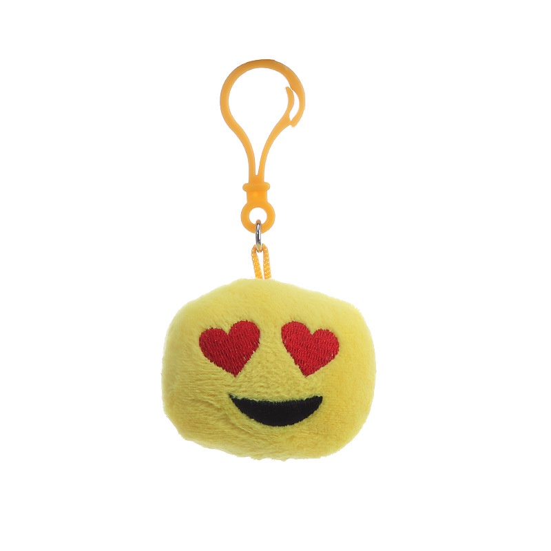 Emoji Plush Keychain Boneka Lembut Mewah Boneka Mini Kunci Gantungan Tas Liontin Dekorasi