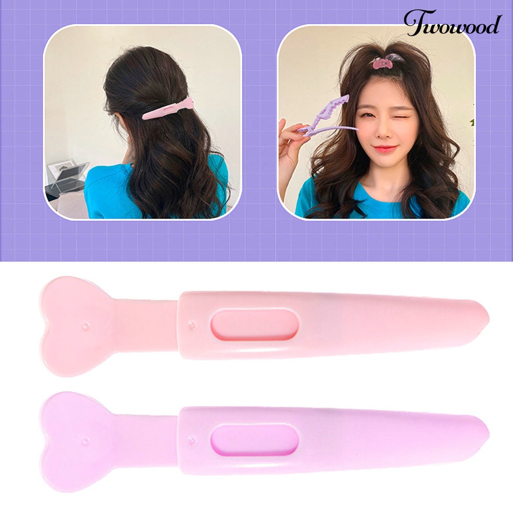 Twowood 2Pcs Non-slip Grip Gigi Lebar Elastis Styling Rambut Klip Warna Permen Salon Sectioning Jepit Rambut Aksesoris Gaya Rambut