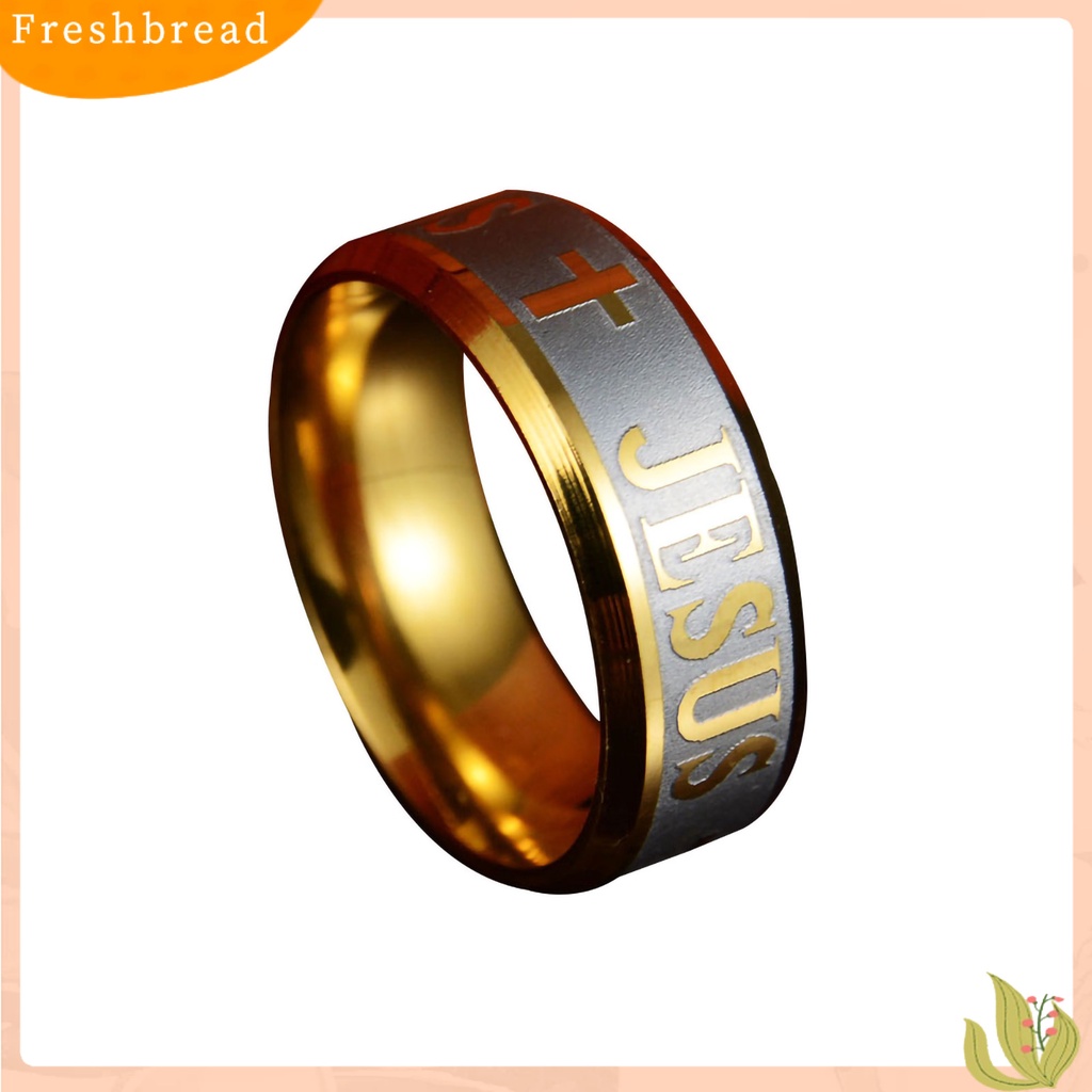 [Fresh] Cincin Bahan Stainless Steel Motif Salib Yesus untuk Pria / Wanita