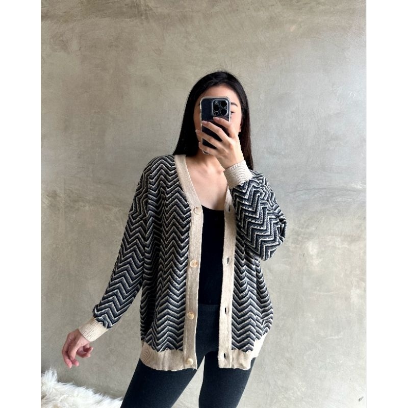 SAVY OVERSIZE CARDI 1066 kardigan rajut katun wanita tangan panjang