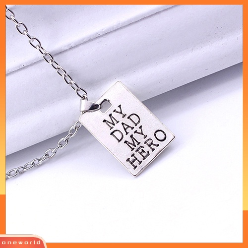 [WOD] 1pc My Dad My Hero Huruf Liontin Rantai Choker Keluarga Cinta Kalung Hadiah