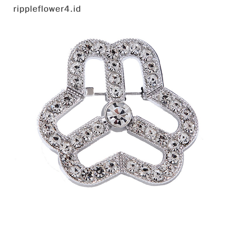 {rippleflower4.id} Federation Wanita Emblem Bros Zirkon Pakaian Pin Brooche Aksesoris Perhiasan Halus Berlian Imitasi Bertatahkan Berlian Bros Logo Aksesoris~