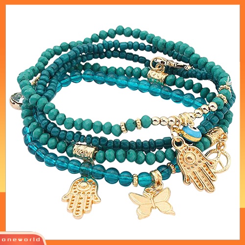 [WOD] Gelang Bangle Beads Multilayer Tangan Hamsa Fatima Wanita Tangan Butterfly Anchor Eye