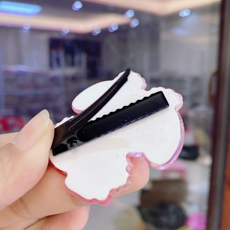 [Unggulan] 1pc Korean Style Ladies Side Bangs Clip Sanrio Shining Hair Clip Cute Traceless Duckbill Clip Summer Hairpin Girls Barrettes Aksesoris Rambut Alat Styling Rambut