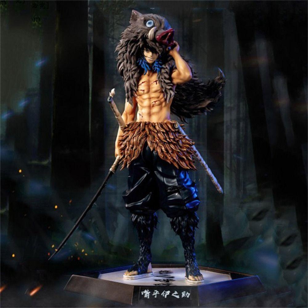 NEEDWAY Needway Demon Slayer Action Figure 29cm PVC Kimetsu No Yaiba Model Mainan PVC Action Figure Inosuke Anime