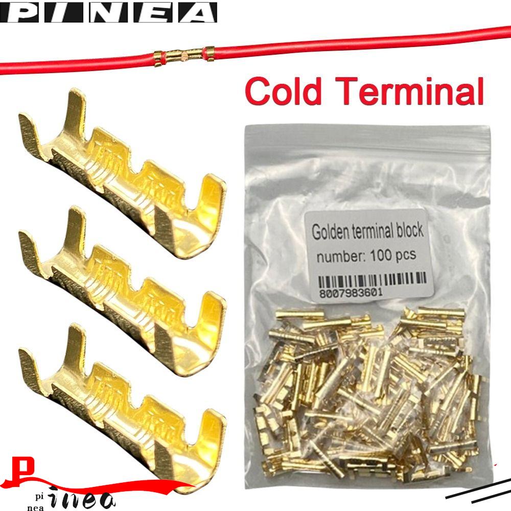 Nanas 50 /100 /200pcs Terminal Dingin Warna Emas Gigi Fascia Terminal Terminal Garis Sisipan Dingin