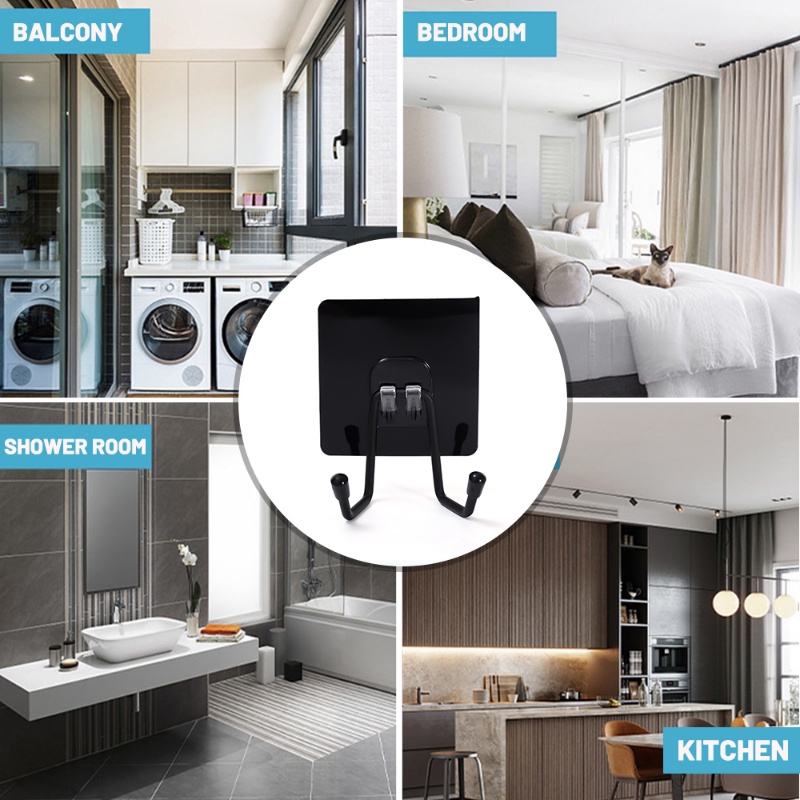Pvc Bebas Pukulan Kait Ganda Perekat Diri Kuat Kait Baju Gantungan Kunci Pintu Gantung Dinding Rak Serba Serbi Alat Penyimpanan Dapur Kamar Mandi