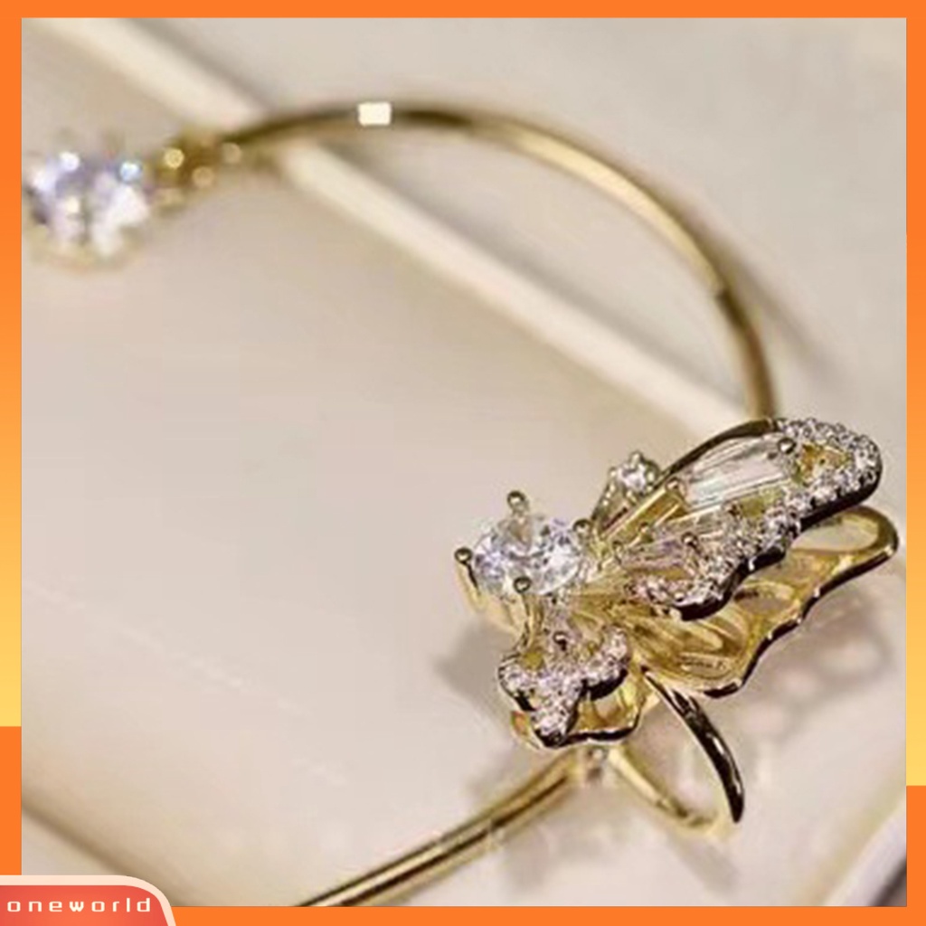 [WOD] 1pc Anting Kupu-Kupu Rumbai Desain Indah Tahan Luntur Tidak Sakit Mudah Dipakai Logam Hias Gaya Kupu-Kupu Elegan Klip Telinga Perhiasan Hadiah Ulang Tahun