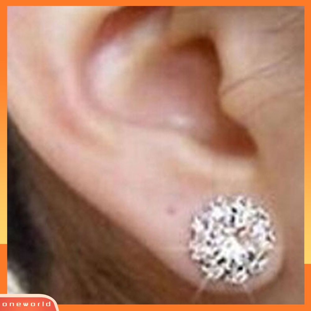 [WOD] 1pasang Wanita Gadis Fashion Elegan Berlian Imitasi Mengkilap Ear Stud Earrings Jewelry
