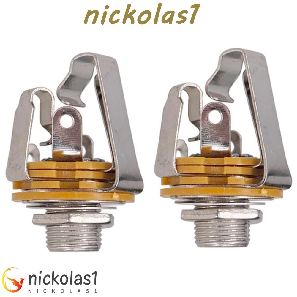 Nickolas1 Jack Plug 2pcs1/4inch Untuk Gitar Elektrik Alat Musik Bagian Gitar Input Stereo