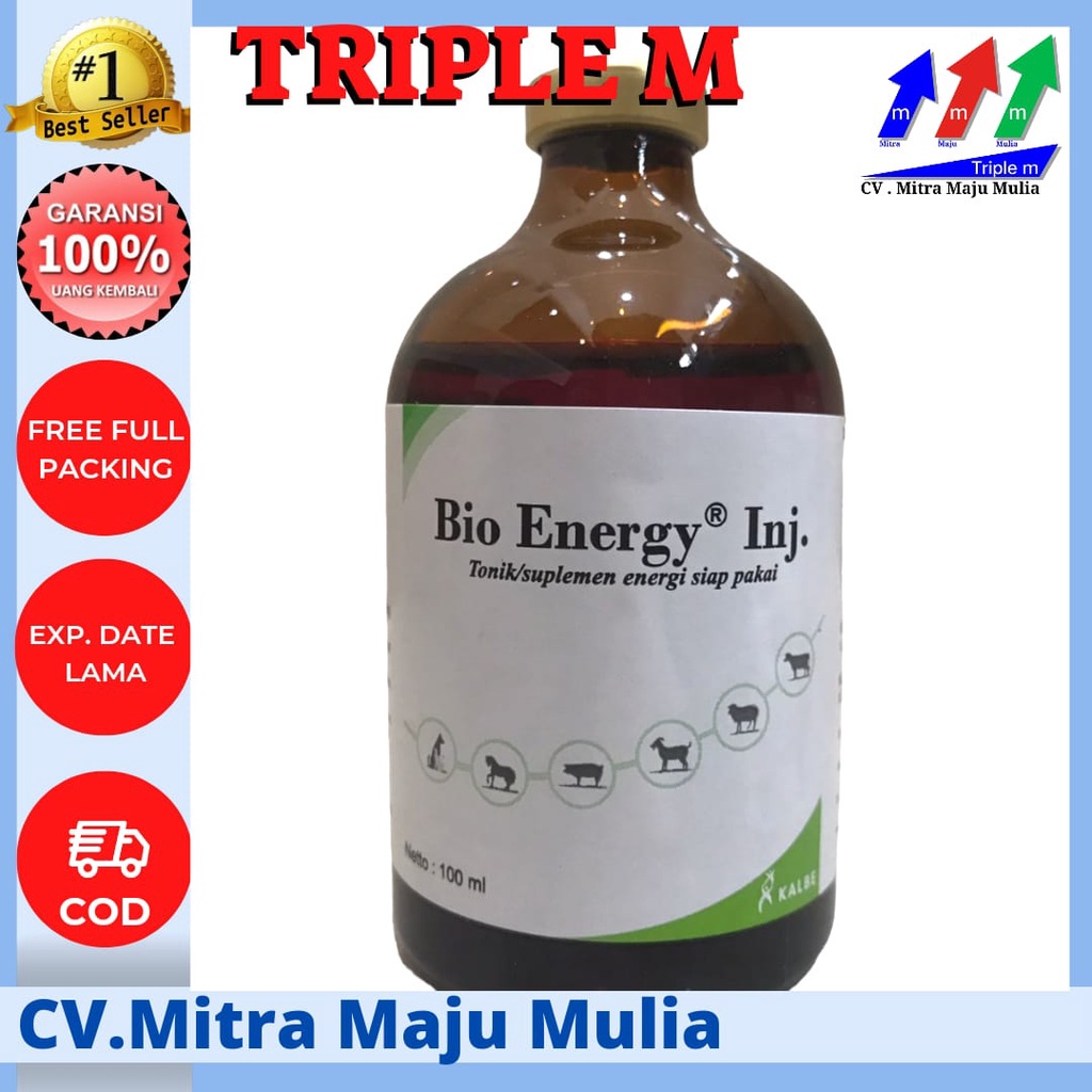 BIO ENERGY 100 ml TRIPLE M - sumber ATP energi untuk hewan ternak