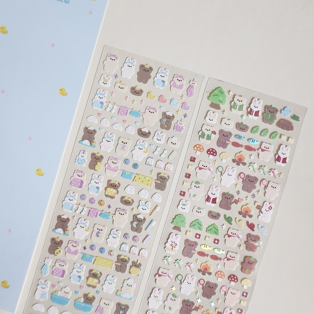 Galicici Korean New Super Besar Sheet Series Stiker/ PET Cantik Panas Silver Laser DIY Foto Dekorasi Bahan Decal