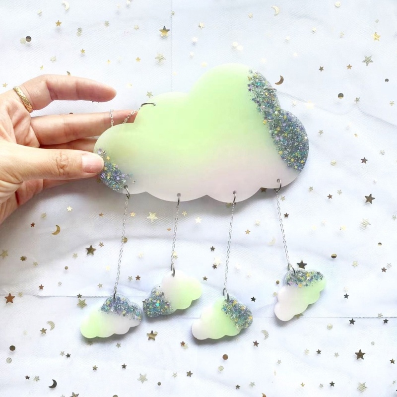Siy Berbentuk Awan Membuat Perhiasan Cetakan Silikon Hiasan Dinding Liontin Kristal Epoxy Resin Cetakan DIY Kalung Gantungan Kunci
