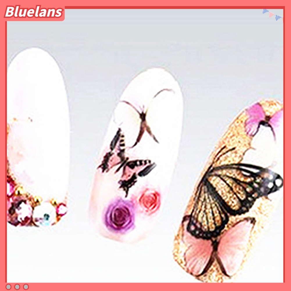 [BLM] 1lembar Kecantikan Kupu-Kupu DIY Transfer Air Nail Art Stiker Manicure Decals