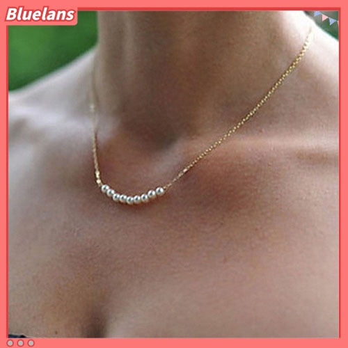 [BLS] Fashion Wanita Sederhana Perhiasan Hadiah Mutiara Liontin Rantai Choker Kalung