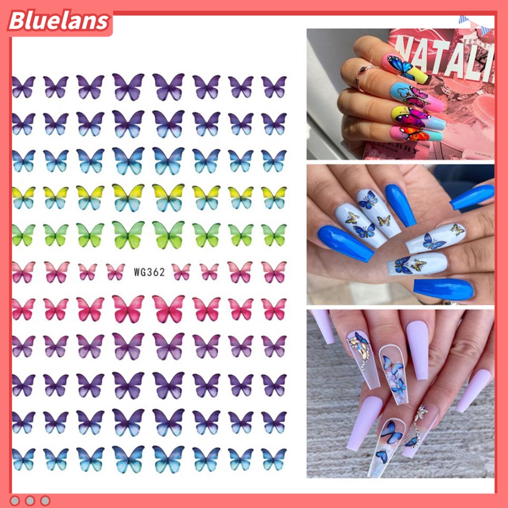 [BLM] Stiker Kuku Bentuk Indah Tahan Air Eye-catching Butterfly Nail Art Decal Easy-Peel Nail Nail Nail Nail Sticker Perlengkapan Kecantikan
