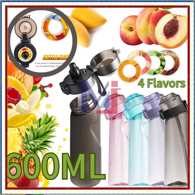 【COD】650ML Air Up Water Bottle Botol Air Flavour Healths Flavored Water Bottle Taste Pods with Carry Strap Tutup Flip