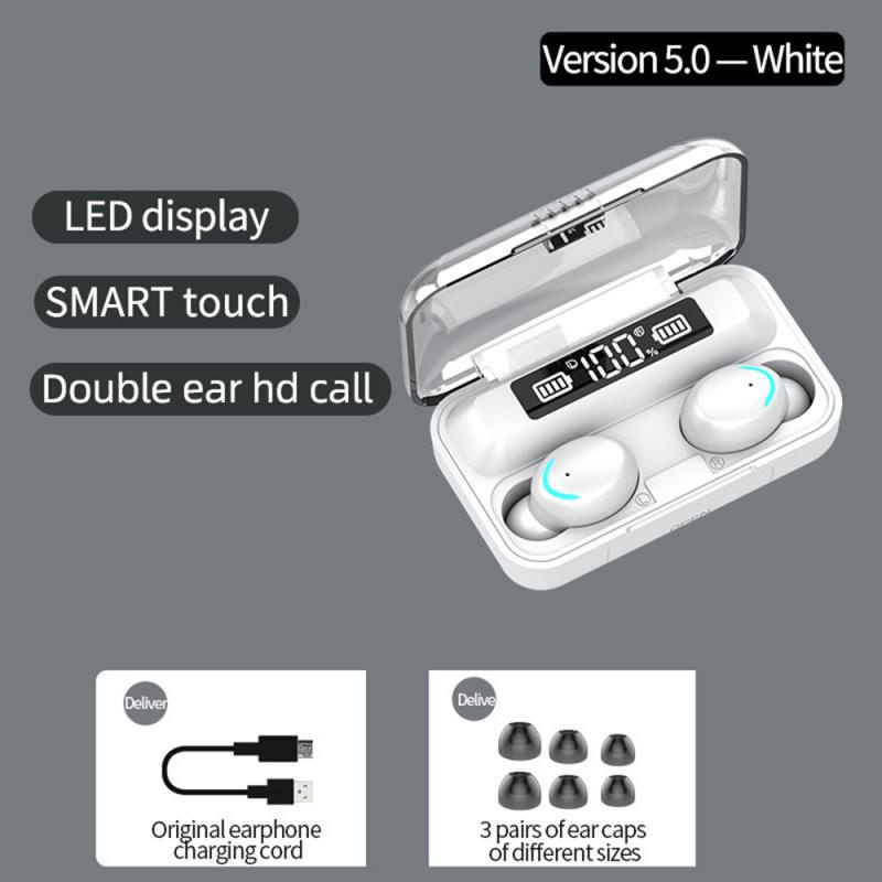 [COD] Earphone TWS F9-5 original anti air Bluetooth Headphone dengan mic (new version)