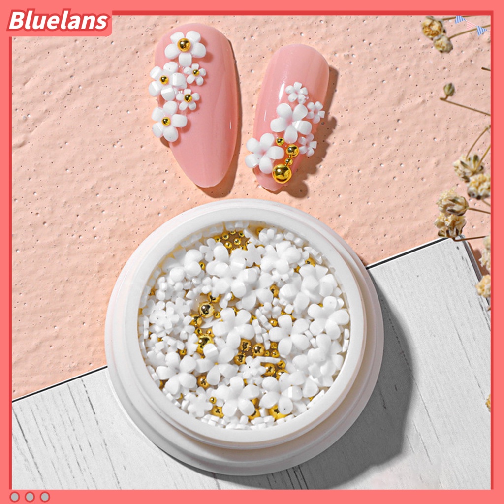 [BLM] 1kotak Hiasan Kuku Mudah Di Aplikasikan Resin 5kelopak Bentuk Bunga DIY Nail Decal Manicure Tool Untuk Digunakan Di Rumah