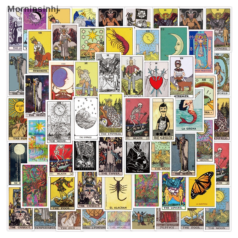 Mornin 60pcs Stiker Tarot Vintage Untuk Scrapbook Laptop Notebook Alat Tulis Perlengkapan Craft Sticker id