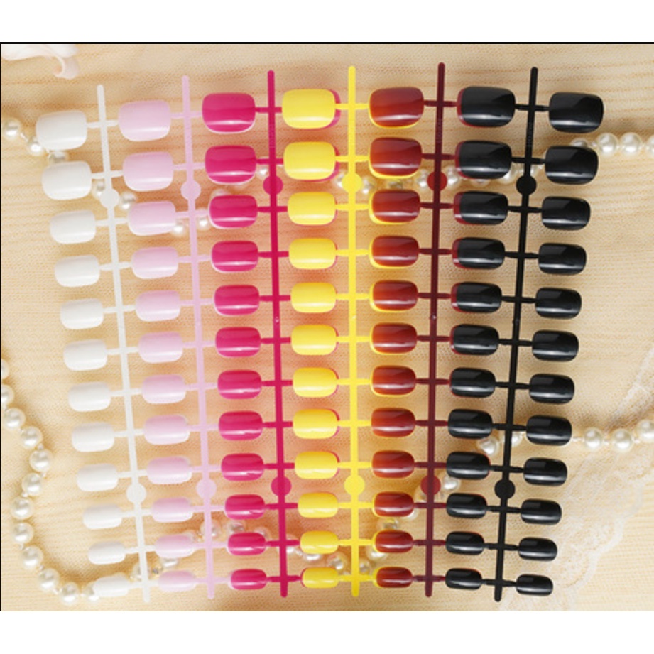 24pcs Kuku palsu baru / stiker kuku tahan air / 24 potong Oval Square/False nails/Nail stickers/Art stickers/fake nails KODE B