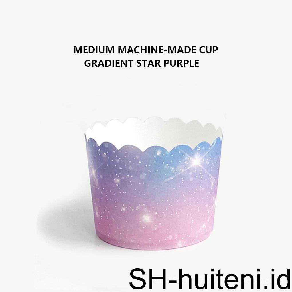 50 Pcs Gradien Muffin Cups Cupcake Cases Wrappers Rainbow Baking Liner Pesta Pernikahan Motif Kartun Tray Aksesoris