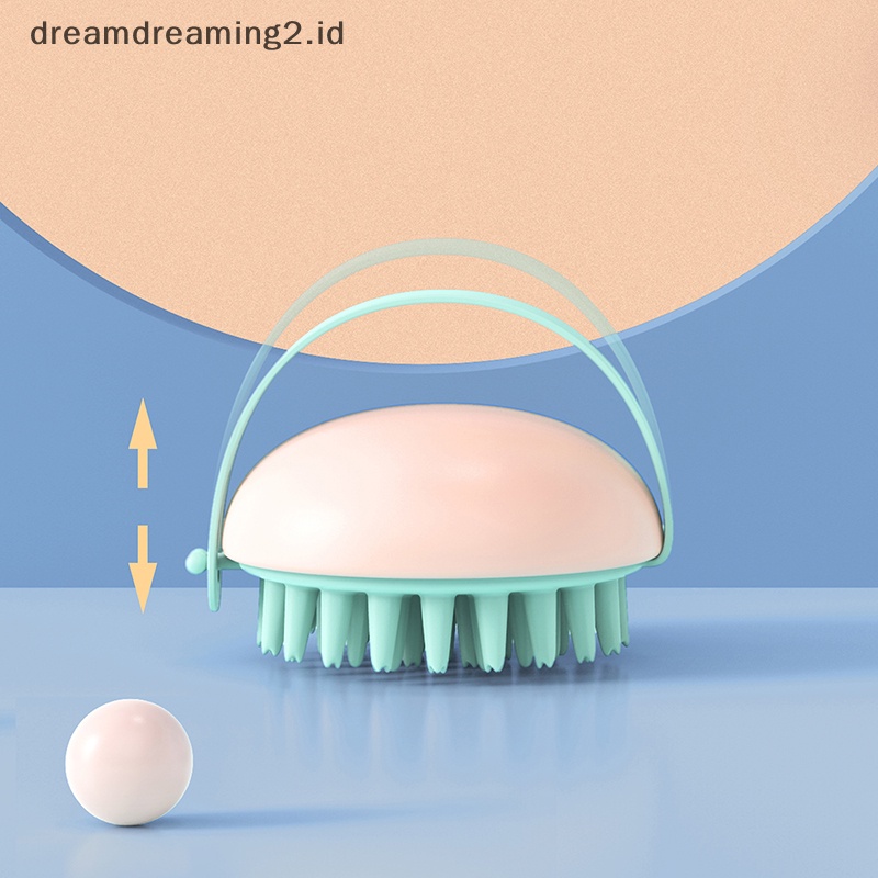 (drea) Wet&amp; Dry Sikat Keramas Hair Scalp Massager Silicone Head Brush Sisir Pijat Rambut //