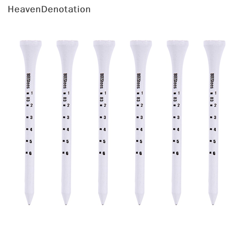 [HeavenDenotation] 50pcs Tee Golf Profesional 83mm Putih Golf Wood Tee Scale Golf Tees HDV