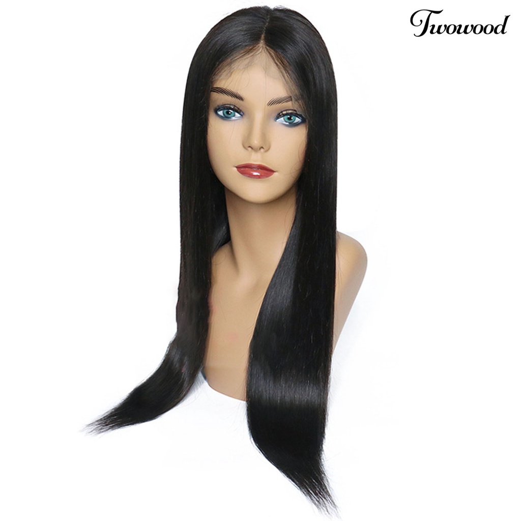 Twowood Lady Hairpieces Matte Lurus Panjang Wanita Wig Lace Halus Untuk Perempuan