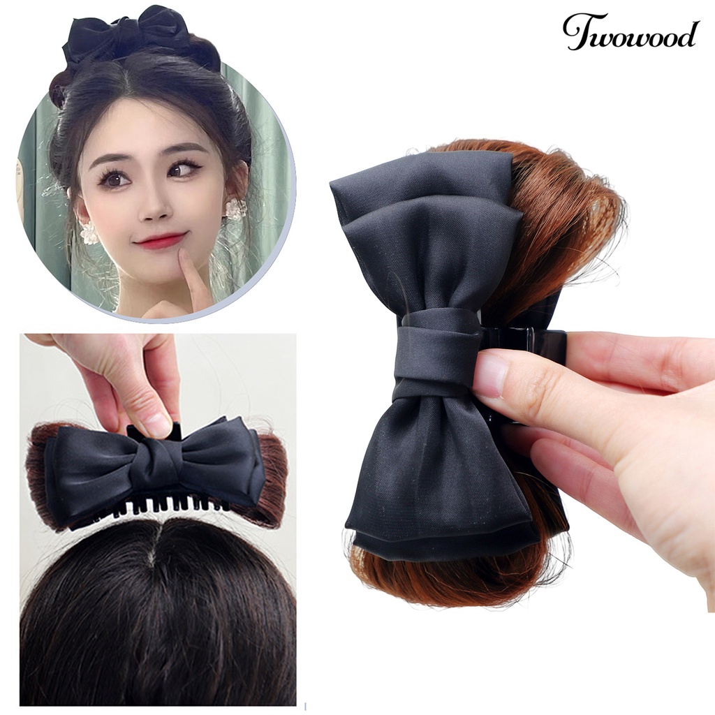 Twowood Bow Claw Clip Non-Slip Padat Musim Semi Ketat Meningkatkan Volume Rambut Tidak Jatuh Putri Alami Ikatan Simpul Simulasi Rambut Ambil Klip Styling Aksesoris