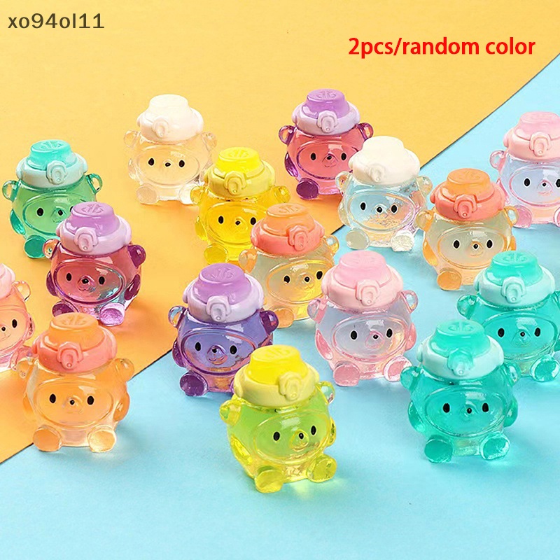 Xo 2Pcs Cangkir Air Beruang Simulasi Mini DIY Phone Case Resins Dekorasi OL