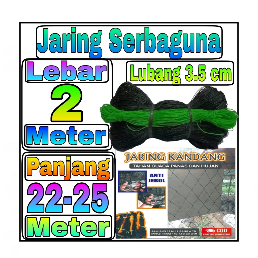 Jaring Pagar Ayam 2 meter / Jaring Serbaguna /Jaring Kandang /Jaring