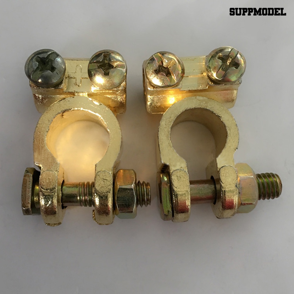 [SM]2Pcs Konektor Penjepit Ujung Terminal Paduan Kendaraan Mobil Positif+Negatif