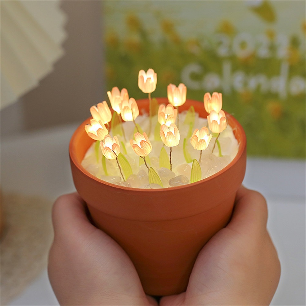 Paket Bahan Handmade Untuk Buket Miniatur Dan Bingkai Foto Diy Tulip Night Light Kit Untuk Hadiah Ulang Tahun Pacar Atau Sahabat